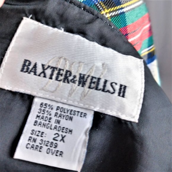 Vintage Baxter & Wells Red Green Plaid Jumper Size 2X - Picture 5 of 5